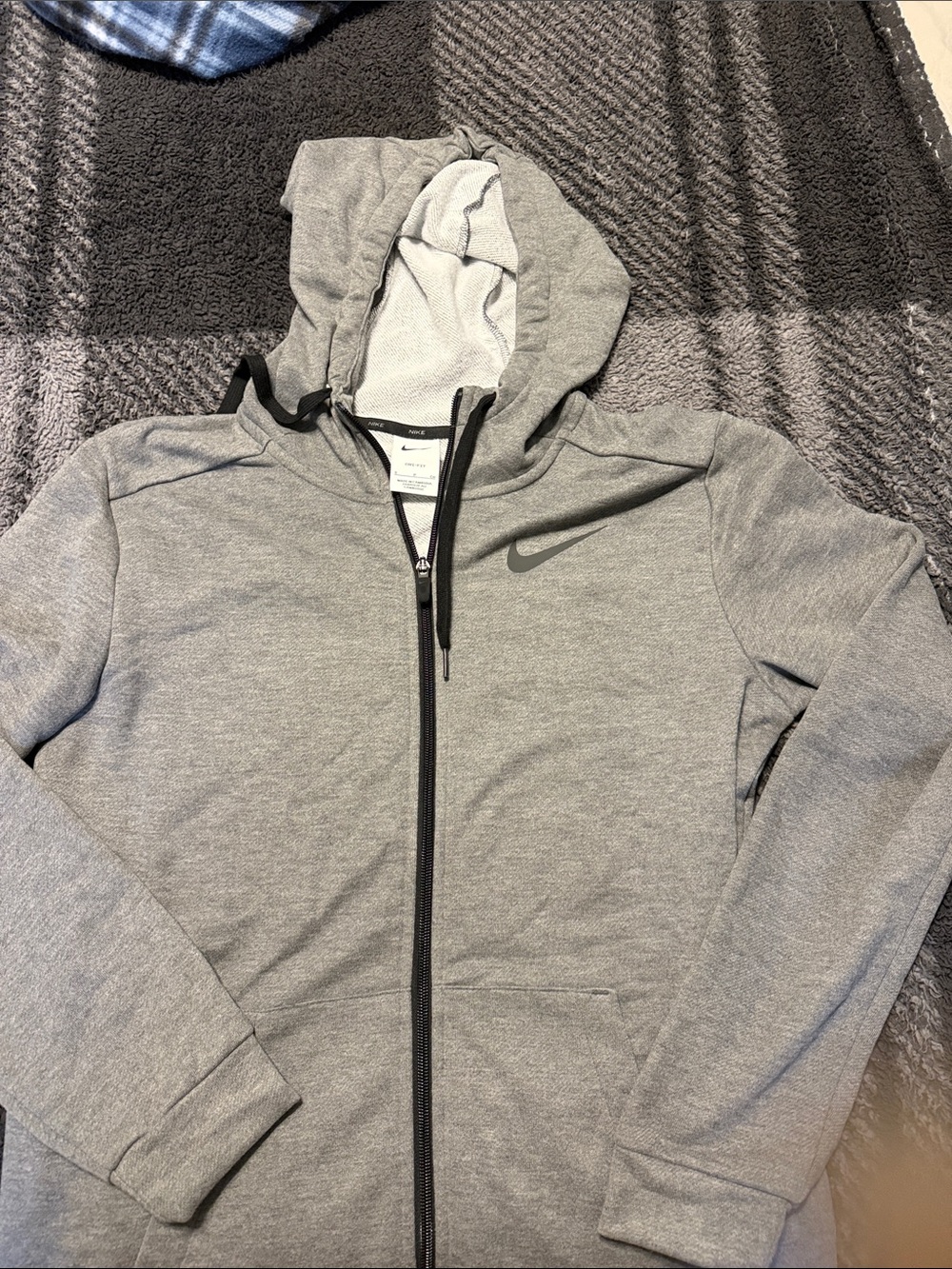 Nike Light Gray Full-Zip Hooded Performance Jacket